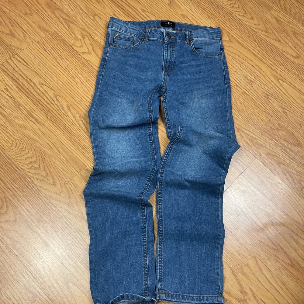 7 For All Mankind Boys Slimmy Slim Fit Stretch Blue Jeans Size 12
